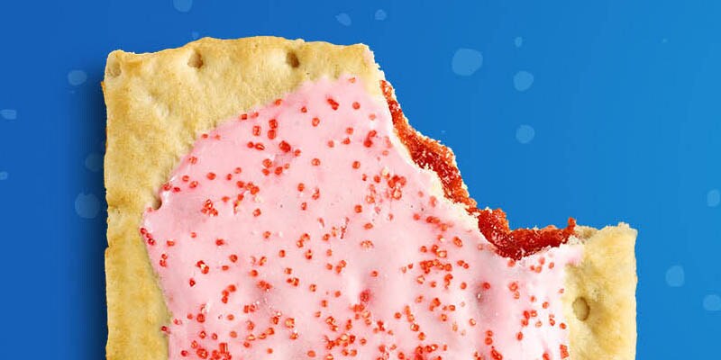 Strawberry Pop Tart on a blue background
