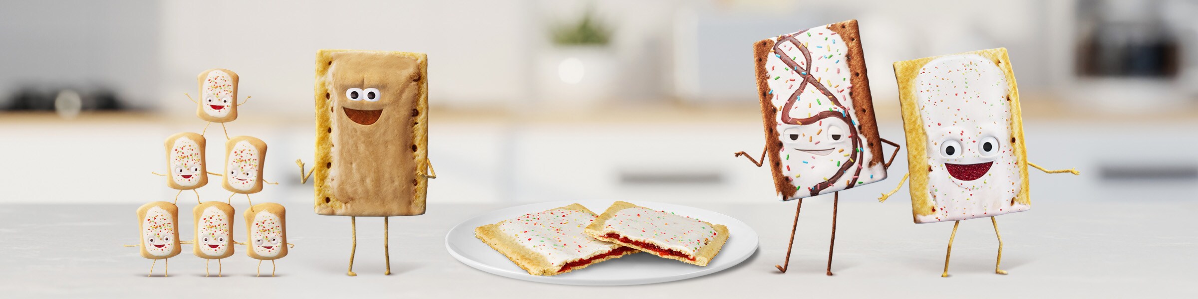 A Strawberry Pop Tart on a blue background